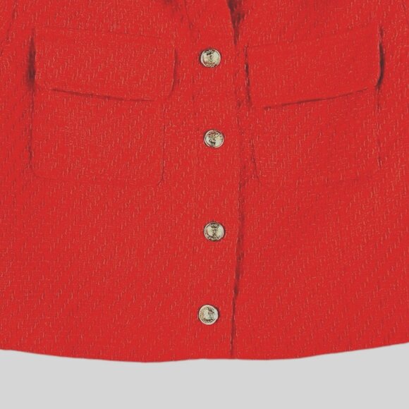 NWT VIGOSS Women's Red Crop Jacket Size Large Full Lined Buttons Flap Pockets - Picture 5 of 12